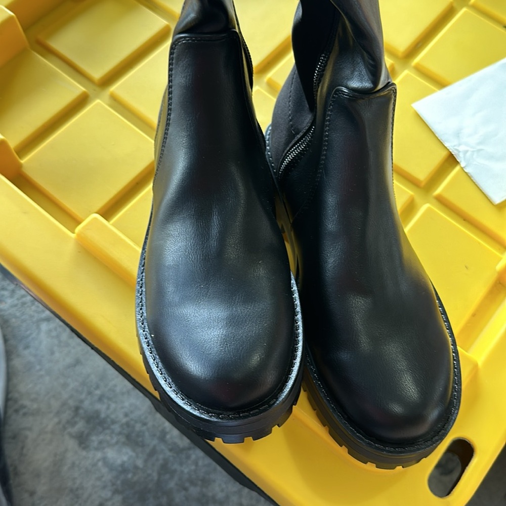 GUESS Analin Knit Panel Black Riding‎ Boots NEW Size 5.5 - Picture 5 of 7